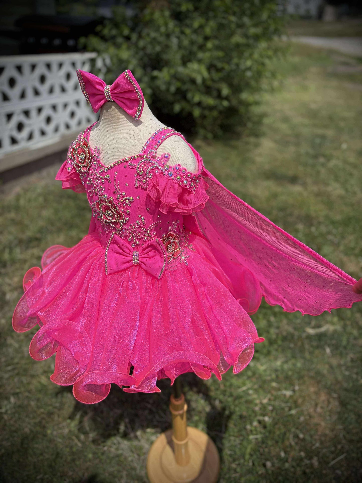 AM- Boo Bear Hot Pink Glitz Dress 2/4