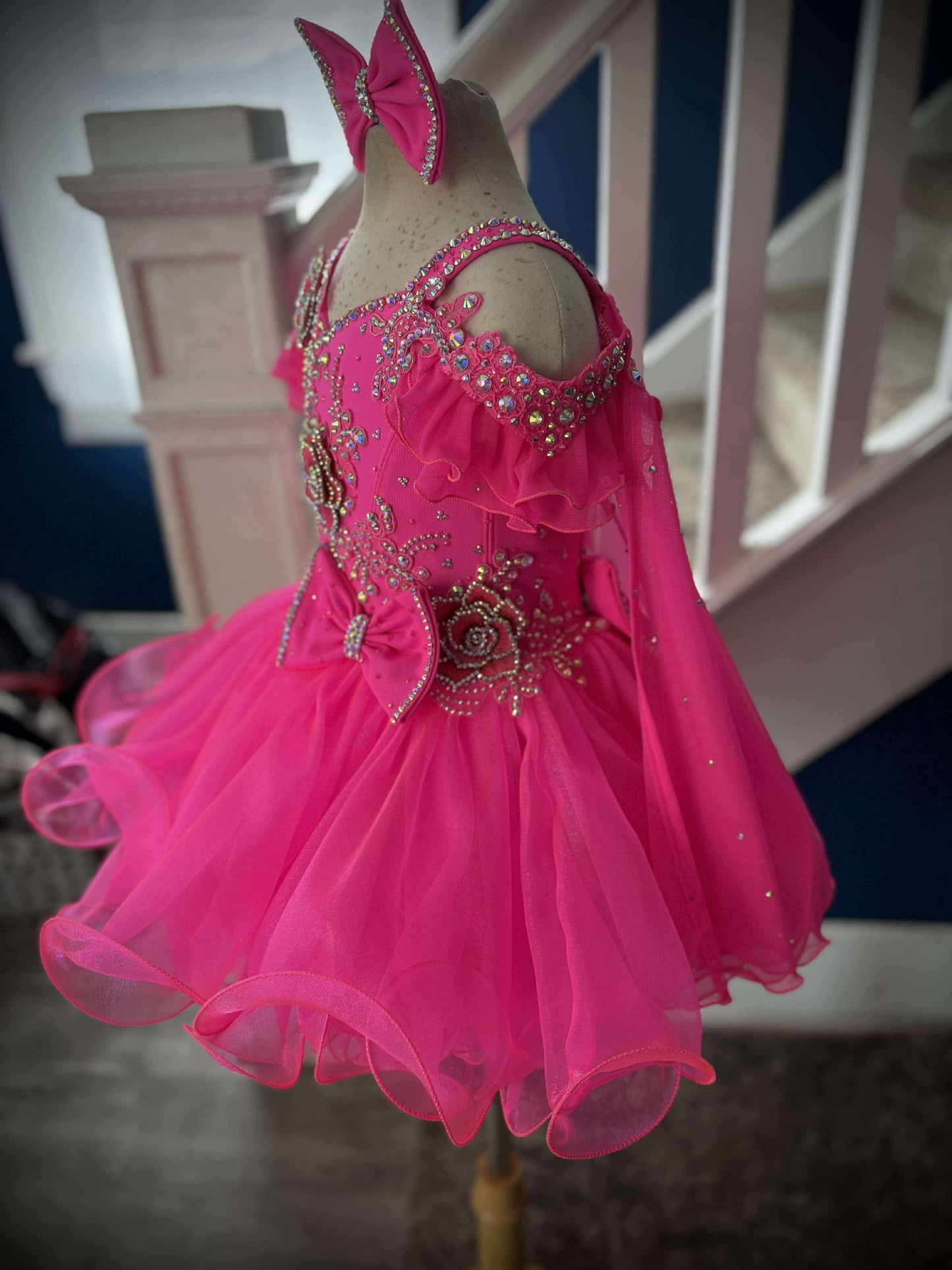 AM- Boo Bear Hot Pink Glitz Dress 2/4