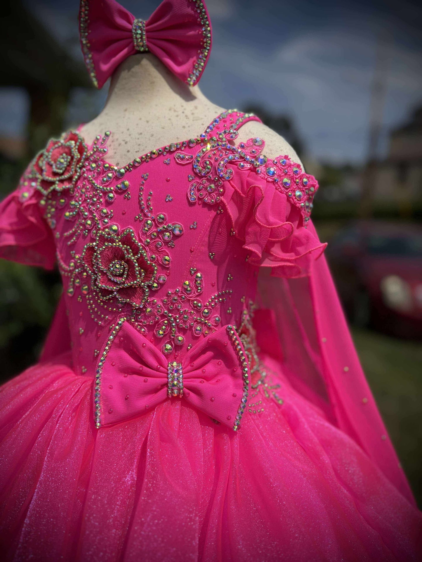 AM- Boo Bear Hot Pink Glitz Dress 2/4