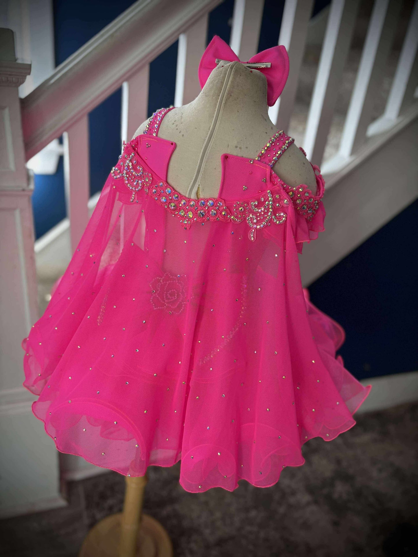AM- Boo Bear Hot Pink Glitz Dress 2/4