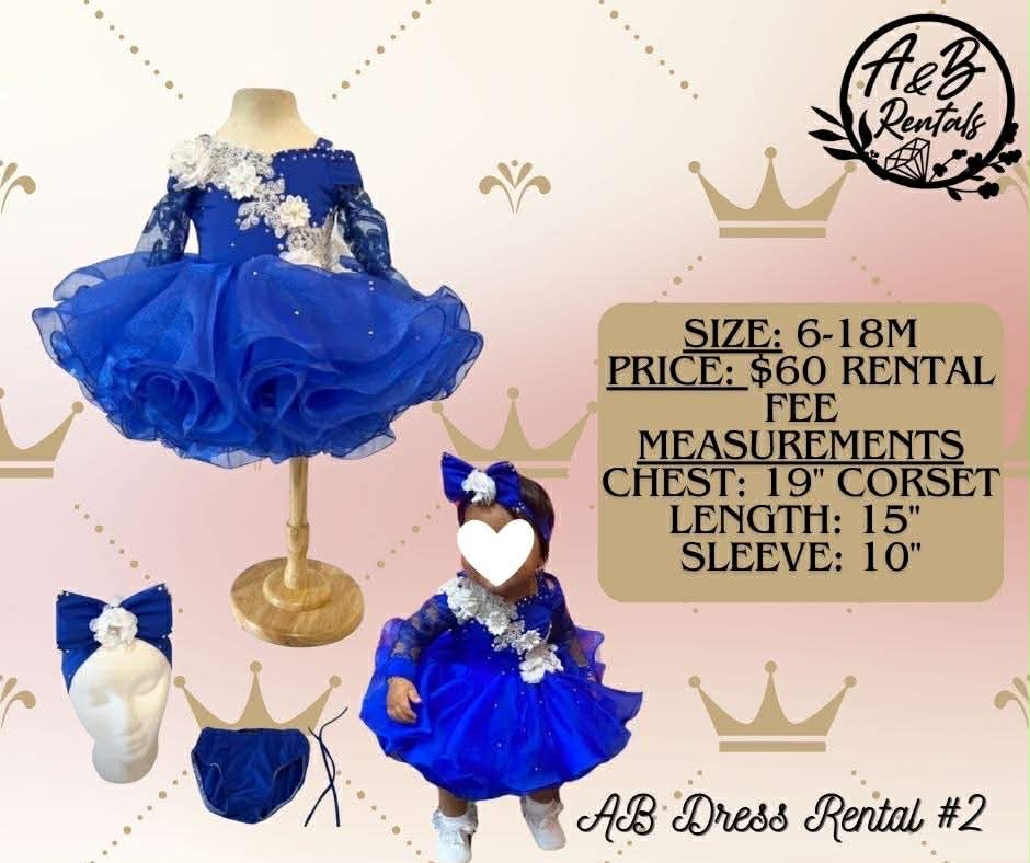 AM- Boo Bear Royal Blue Natural dress 6/18