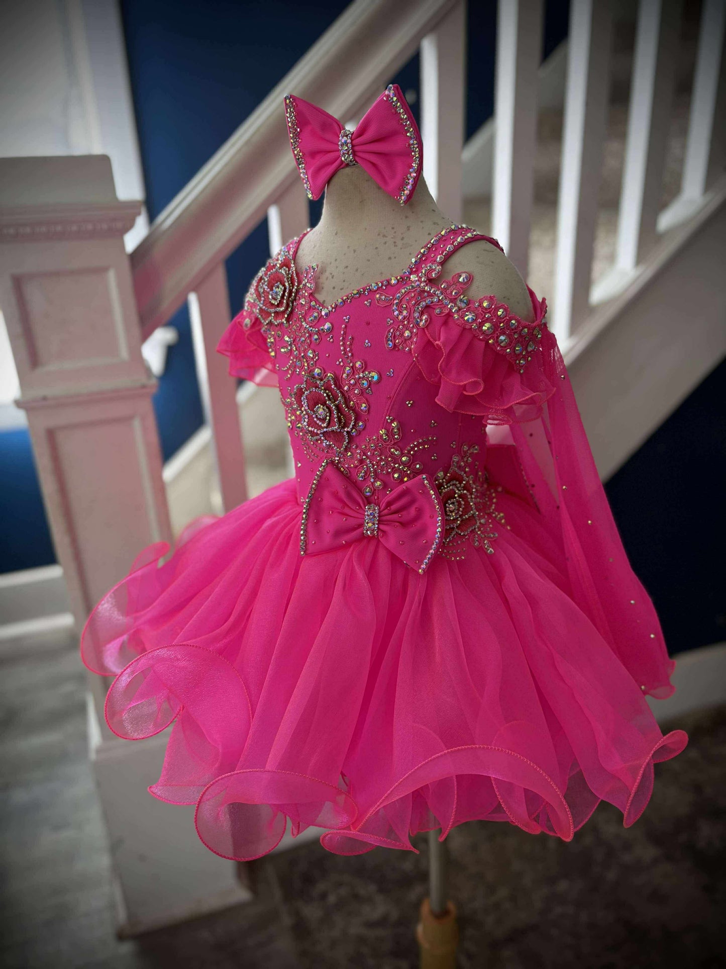 AM- Boo Bear Hot Pink Glitz Dress 2/4