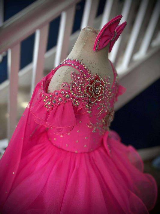 AM- Boo Bear Hot Pink Glitz Dress 2/4