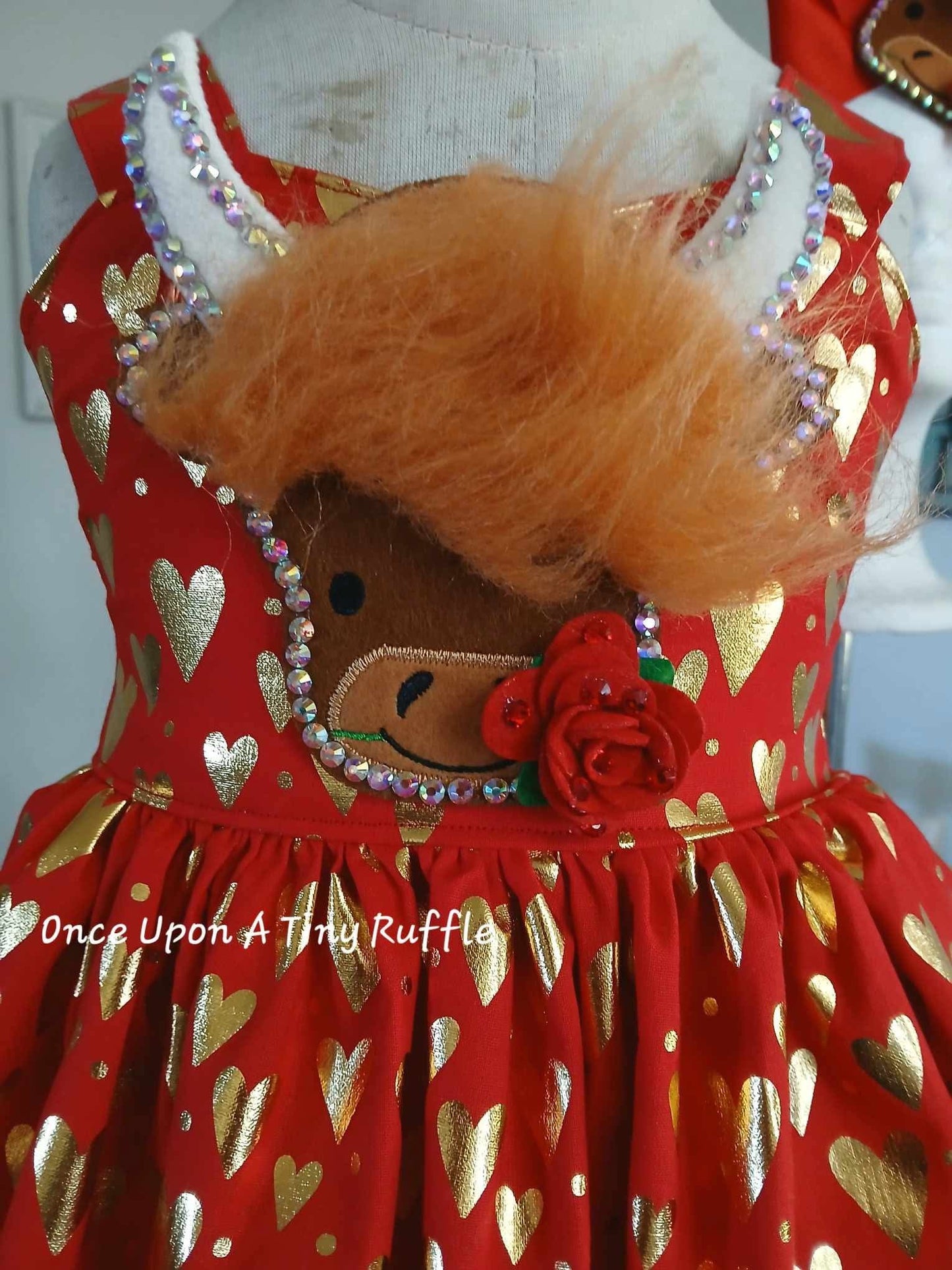 RM- 6/12 months Highland Cow Valentine/ooc