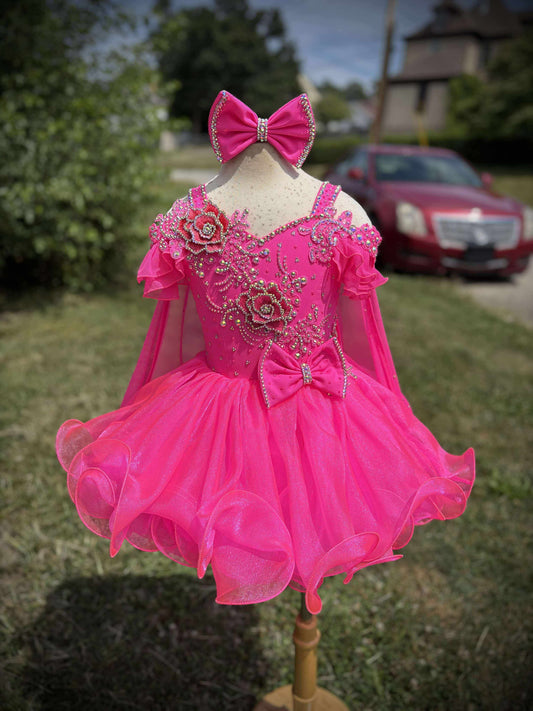 AM- Boo Bear Hot Pink Glitz Dress 2/4