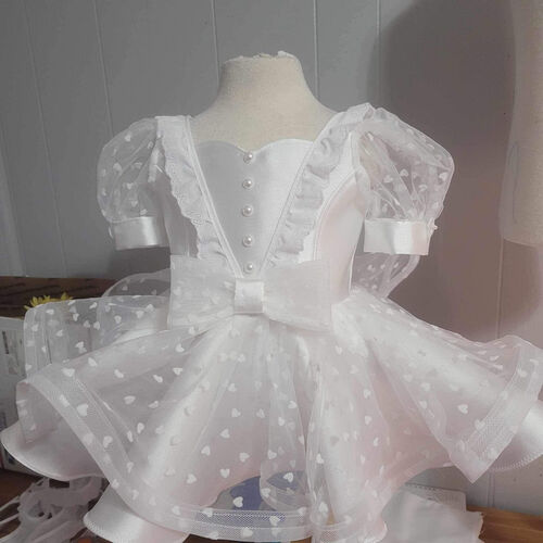 AM- White hearts Natural Dress