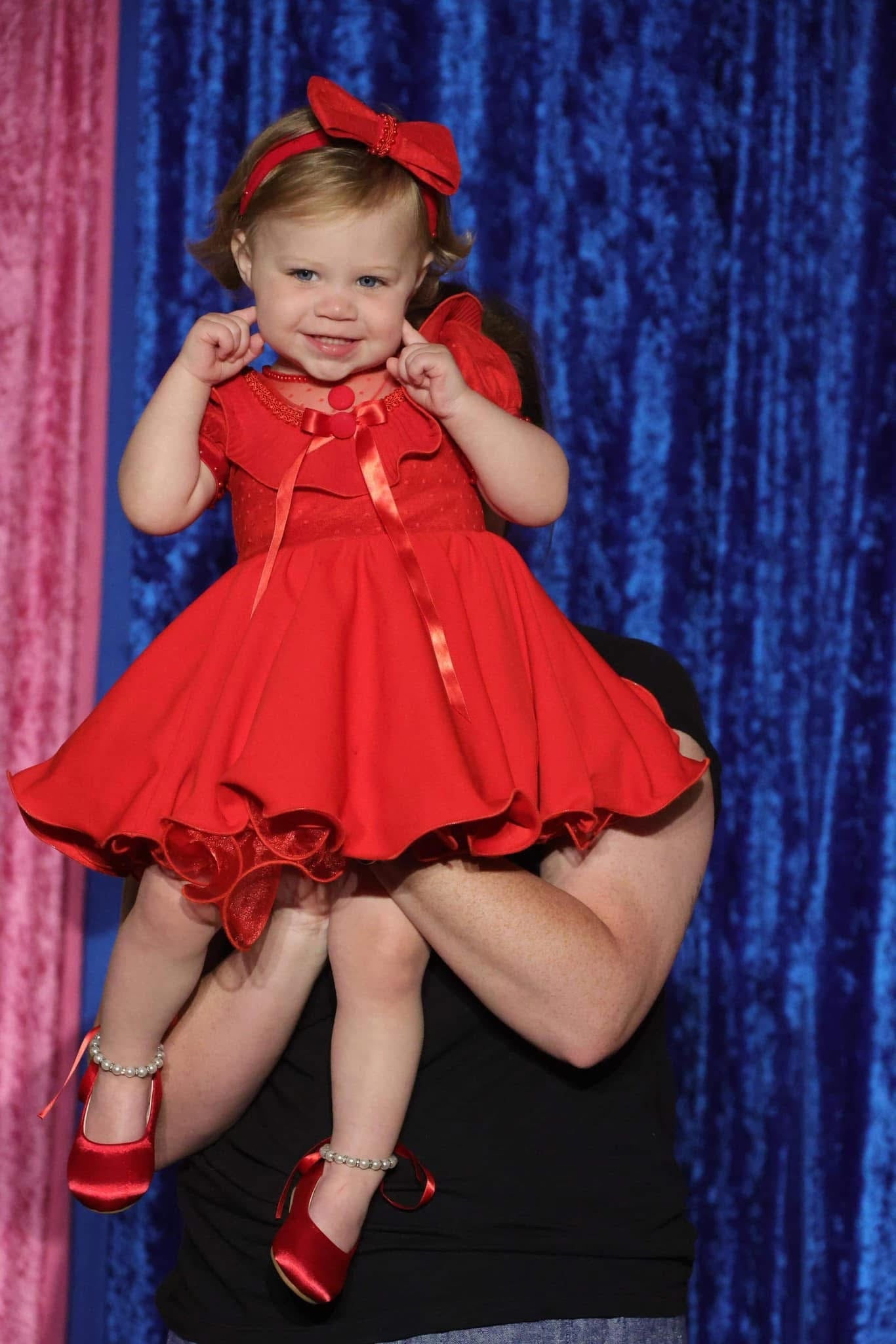 AM- 12/2 Red Dollhouse natural dress