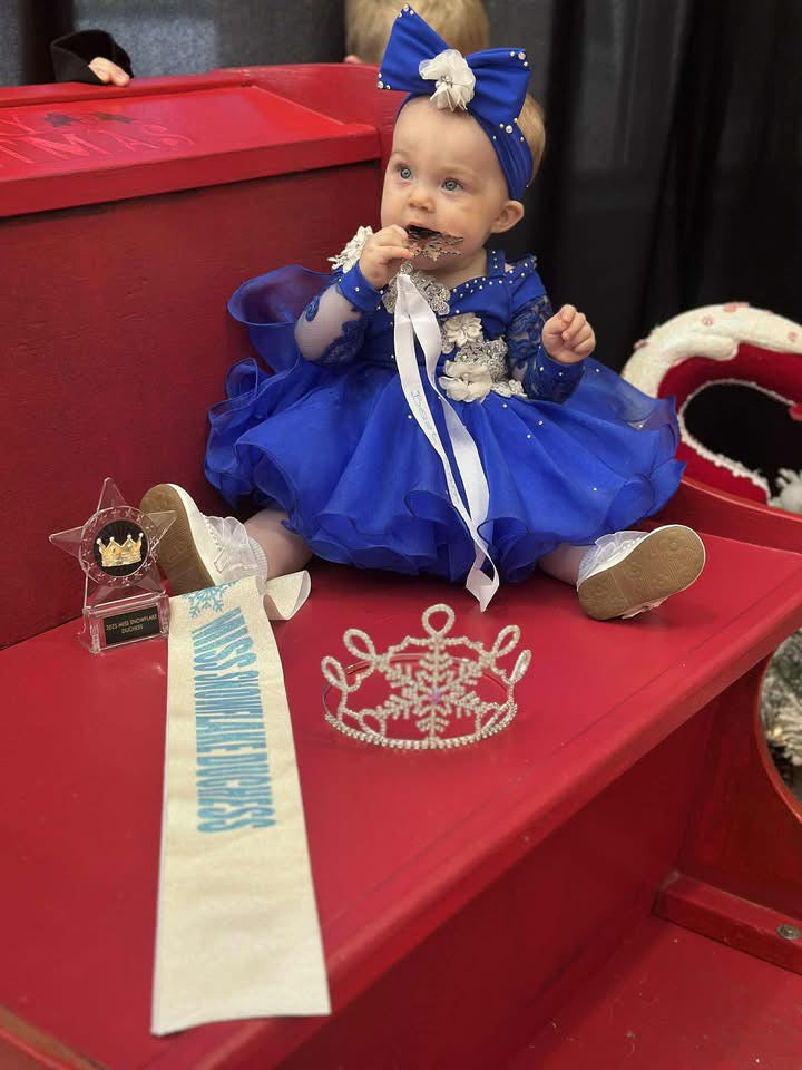 AM- Boo Bear Royal Blue Natural dress 6/18