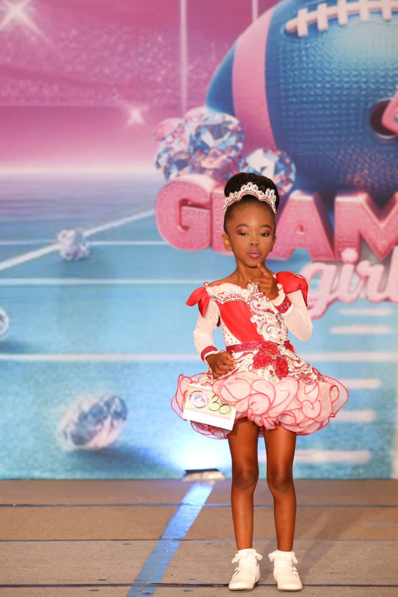 Red/ white Toni O Glitz dress 18/3