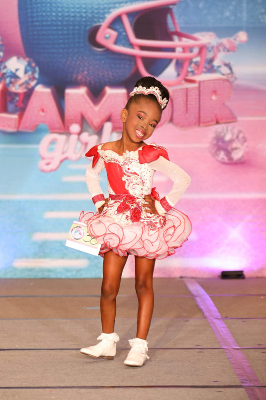 Red/ white Toni O Glitz dress 18/3