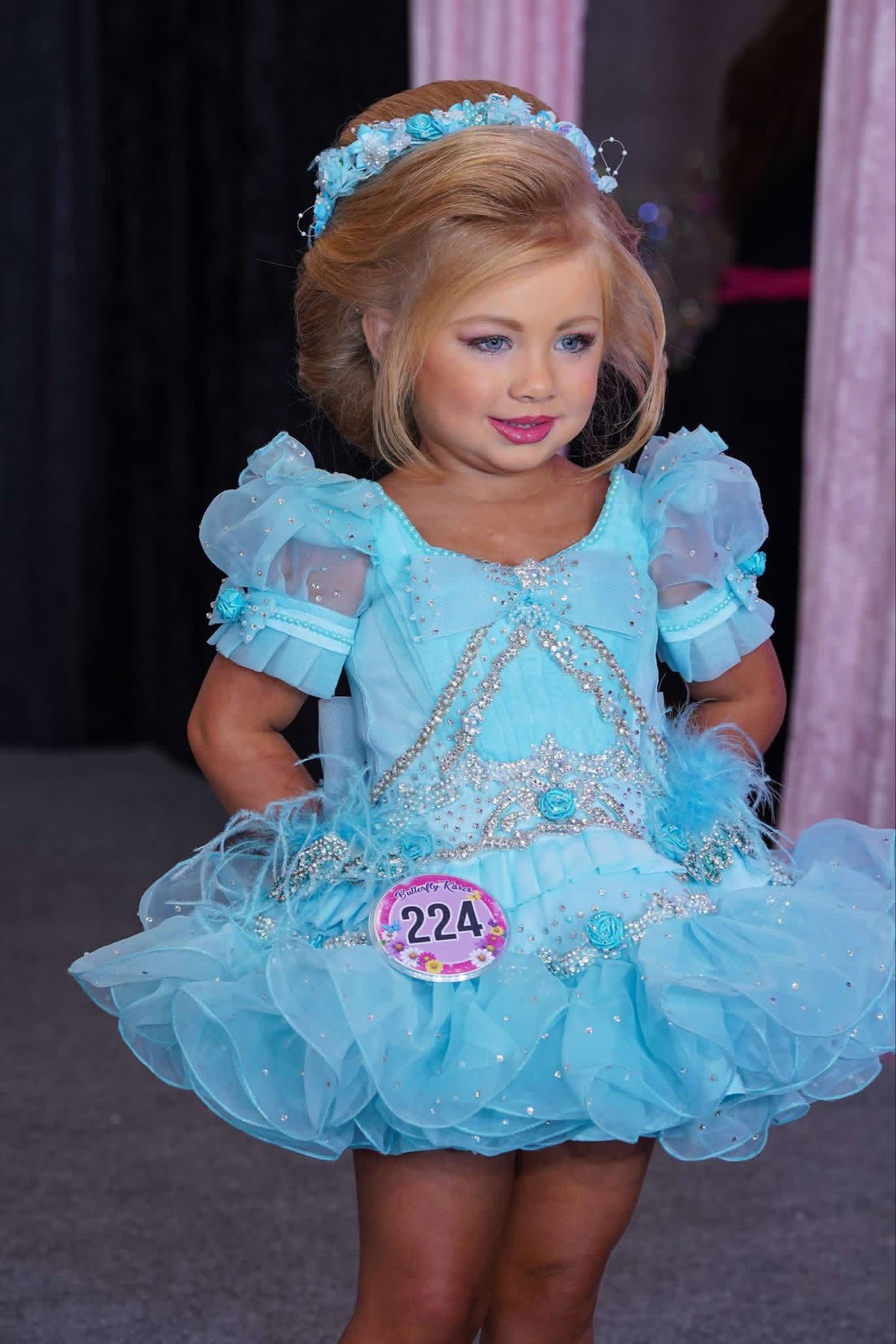 Blue Toni O glitz dress 2/4