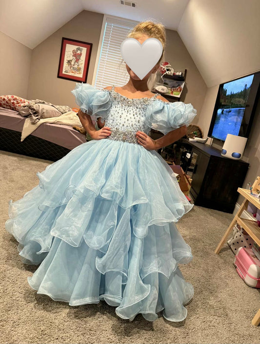 BU- Light Blue Long Ruffle Sleeves