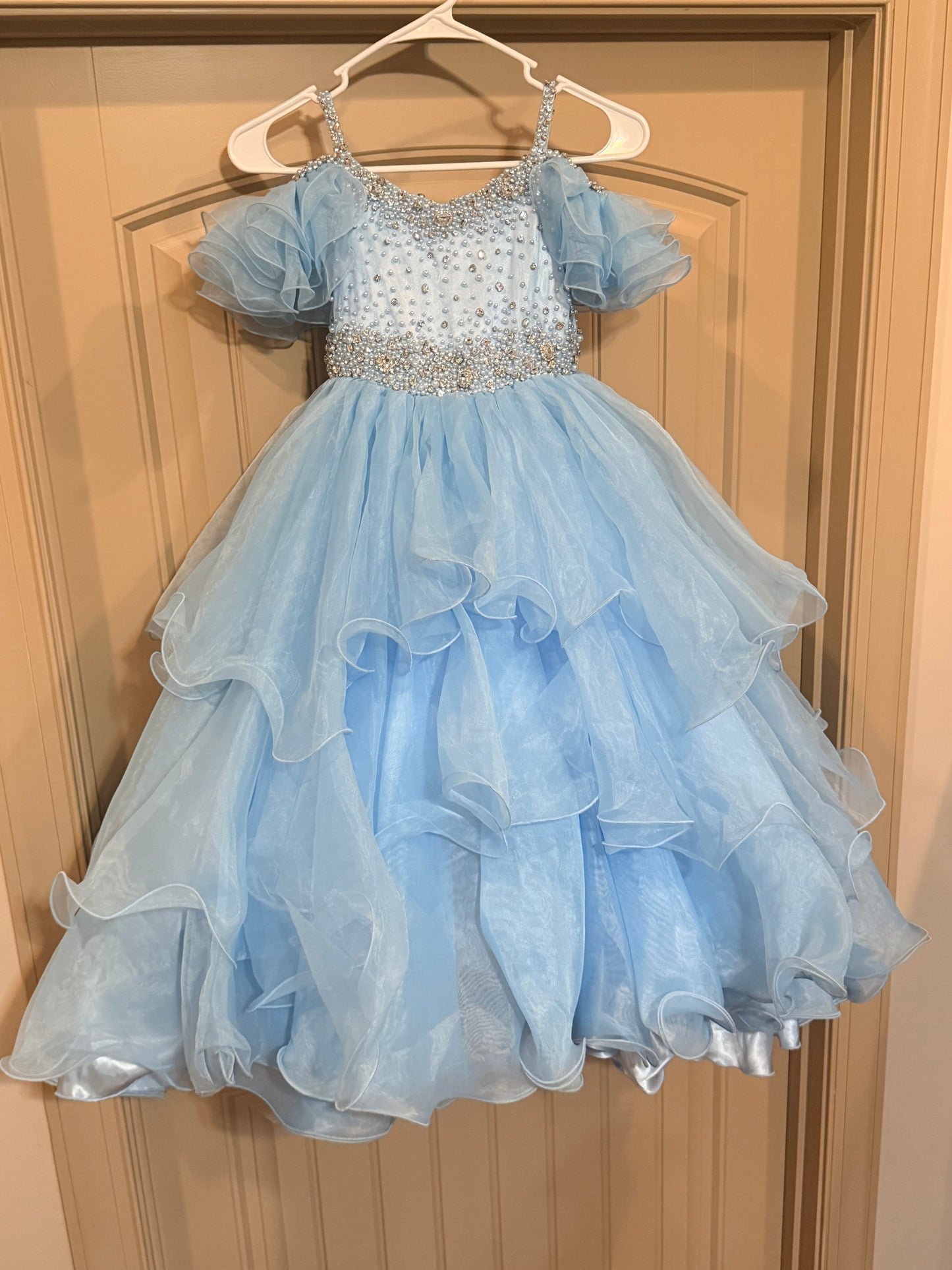 BU- Light Blue Long Ruffle Sleeves