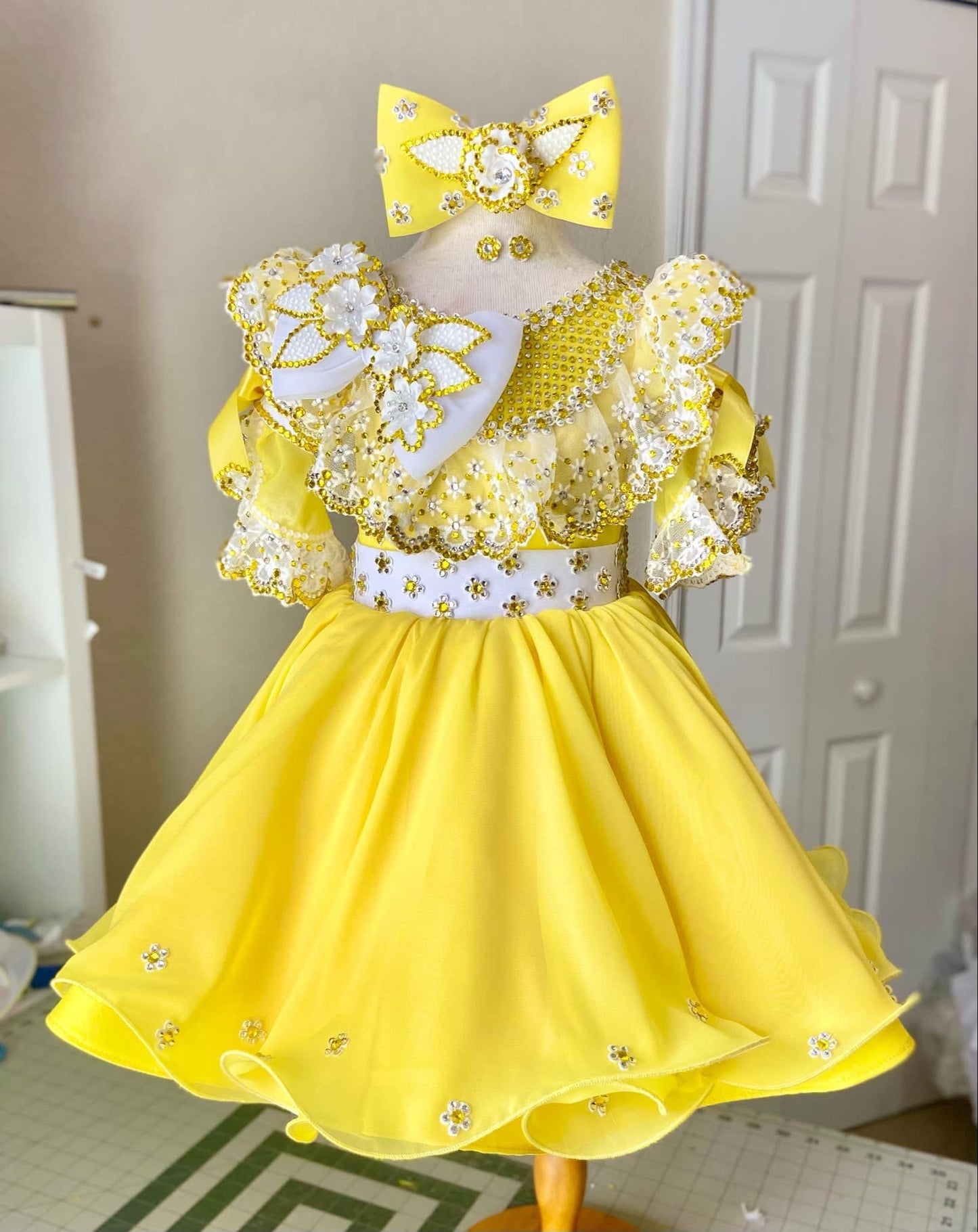 TT- Daisy Yellow Dollhouse SemiGlitz Dress