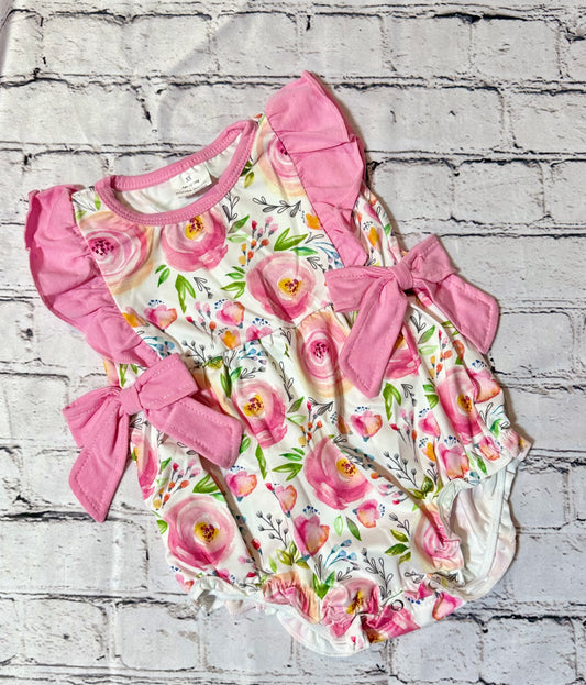 Pink Floral Romper