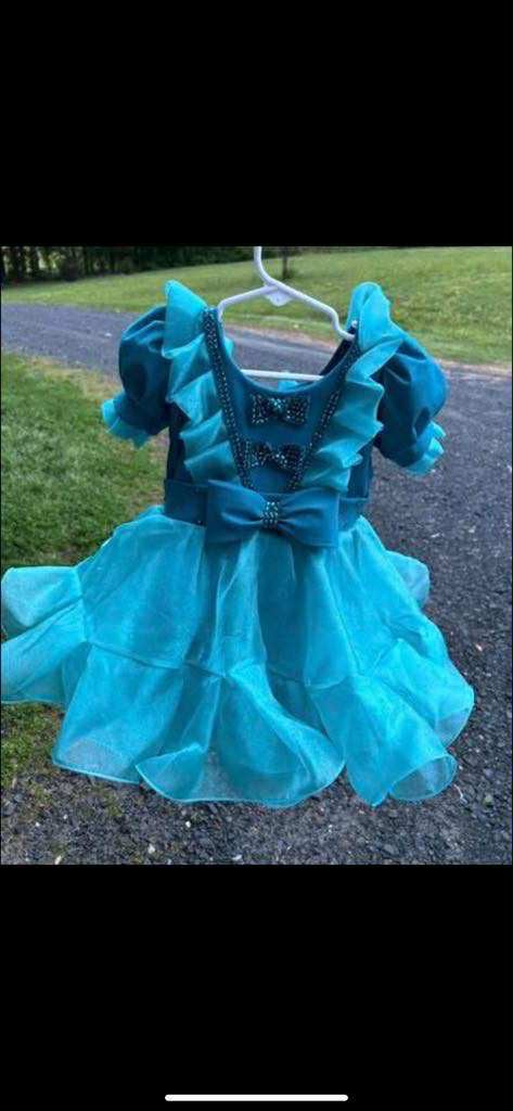 TT- 18/3 Teal Semi Glitz Dress