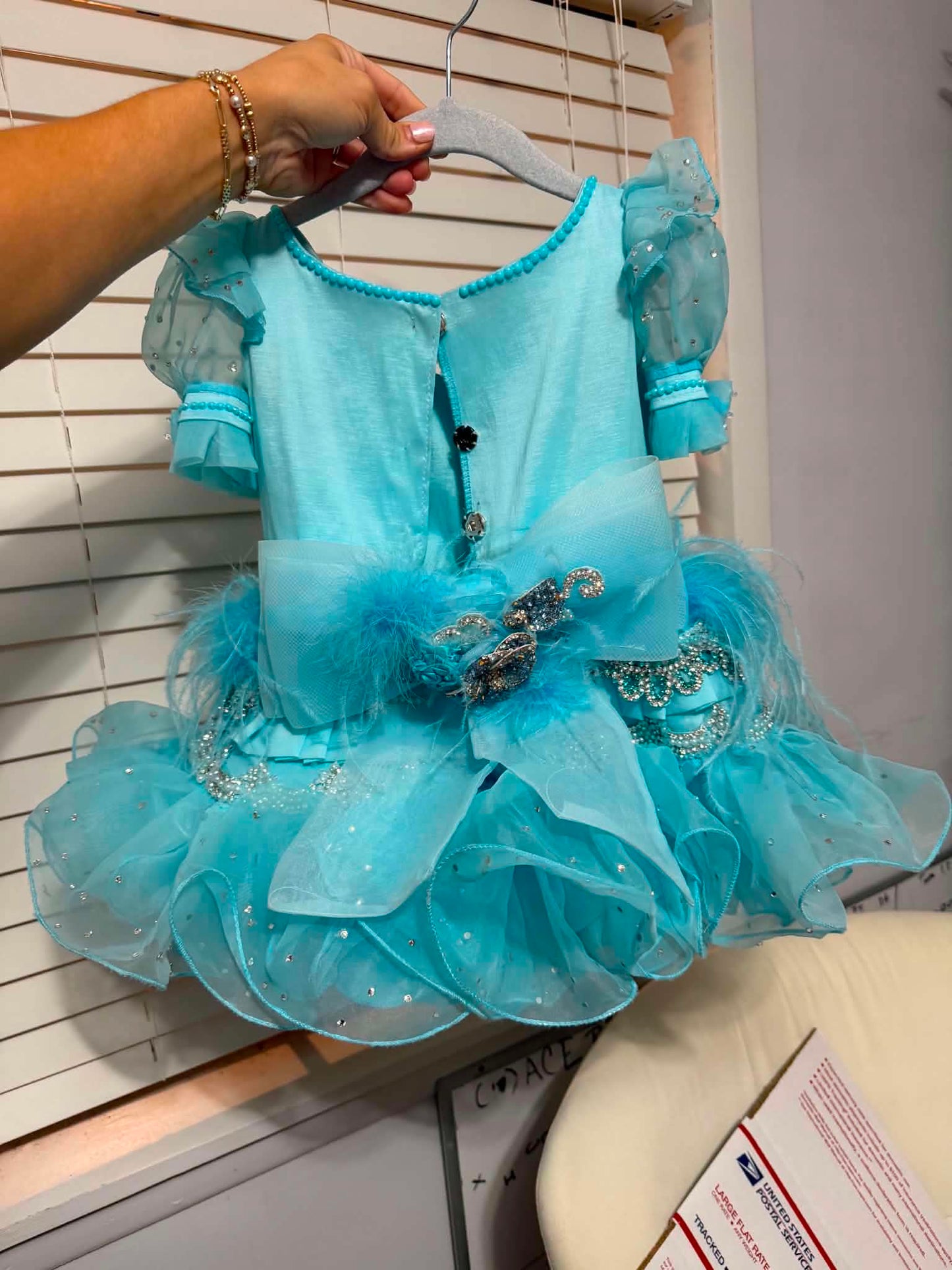 Blue Toni O glitz dress 2/4
