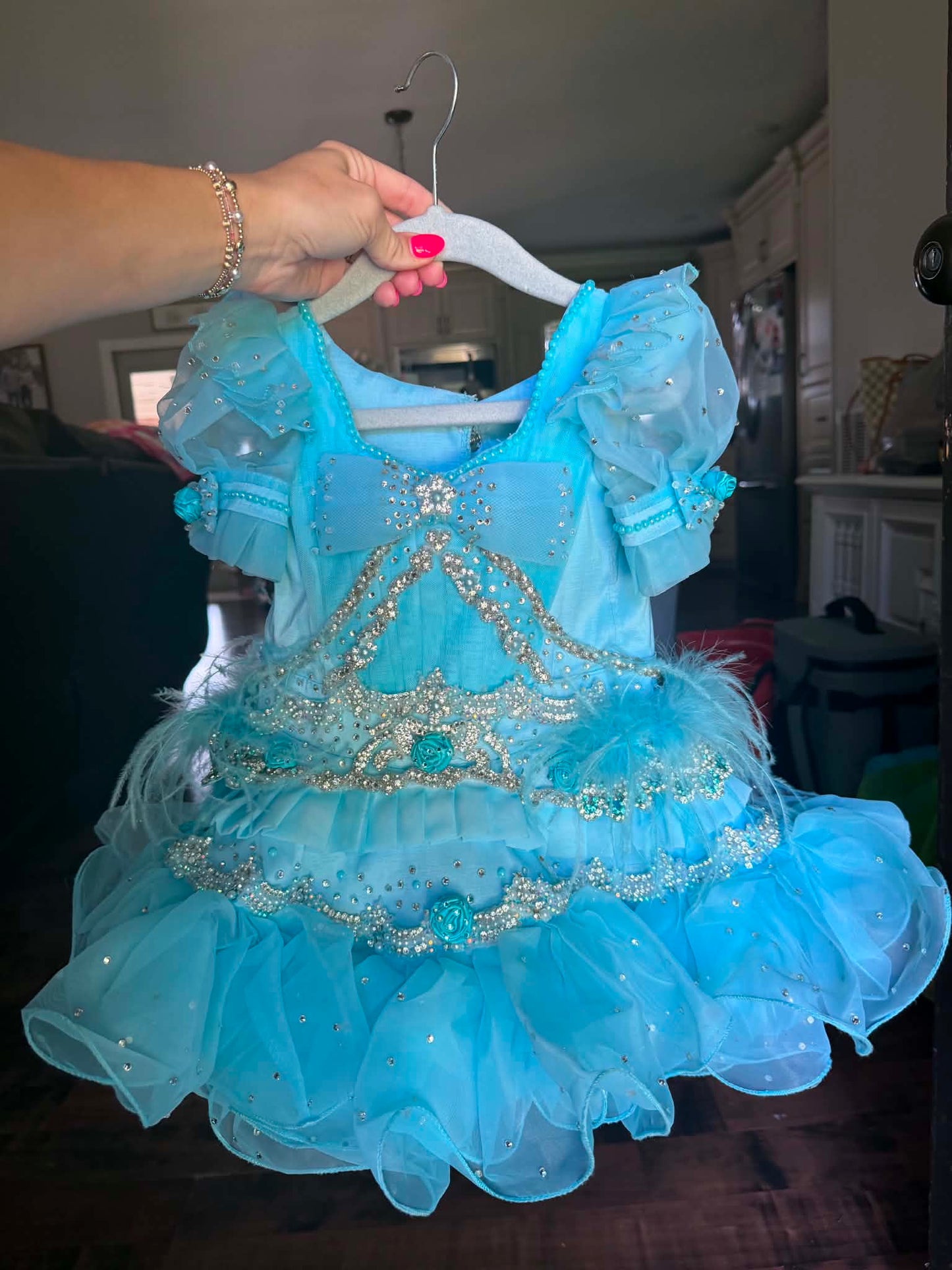 Blue Toni O glitz dress 2/4