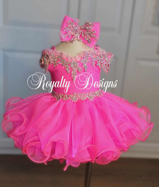 TT- 6/18-12/2 Hot Pink Royalty Semi Glitz Dress