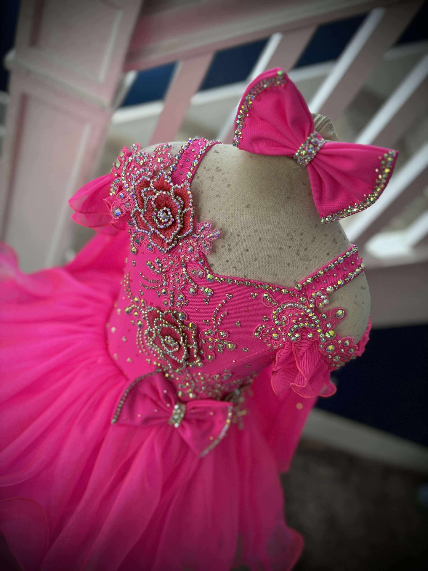 AM- Boo Bear Hot Pink Glitz Dress 2/4