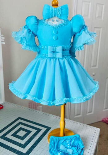 RM-18/3 Dollhouse Designs Blue Natural Dress