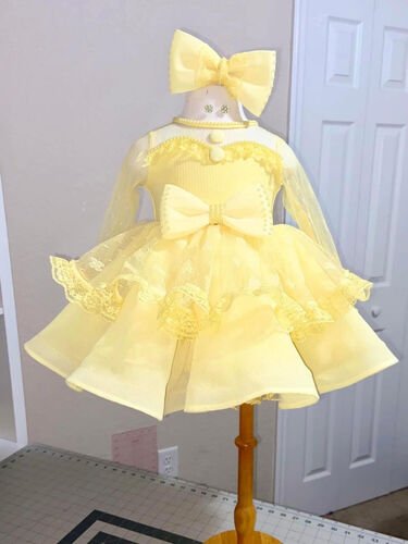 AM- 12/2 Yellow dollhouse natural dress