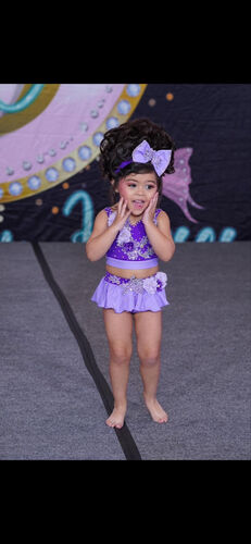 AM- 12/2 Purple Boo bear glitz swim