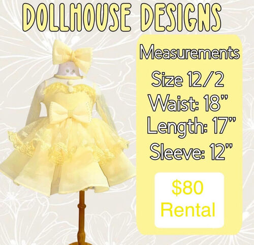 AM- 12/2 Yellow dollhouse natural dress