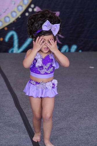 AM- 12/2 Purple Boo bear glitz swim