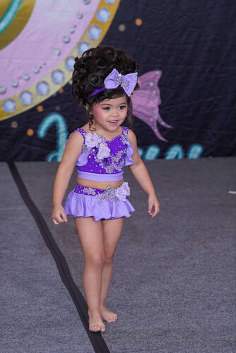 AM- 12/2 Purple Boo bear glitz swim