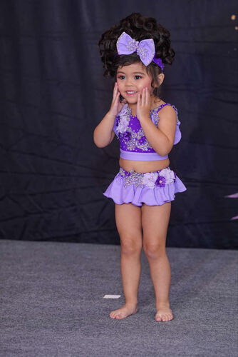 AM- 12/2 Purple Boo bear glitz swim