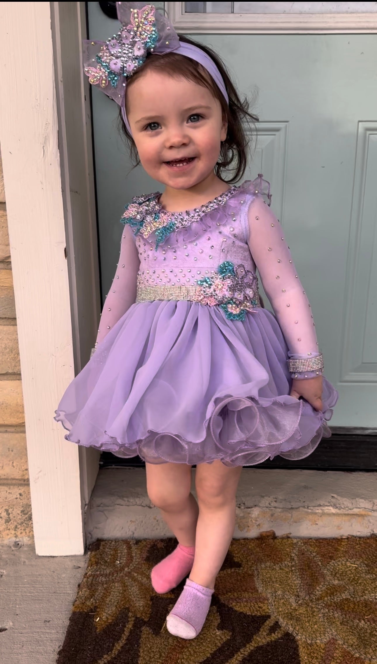 RM- 9/18 months Charissa Buckley Semi Glitz Light Purple Beauty