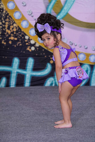 AM- 12/2 Purple Boo bear glitz swim