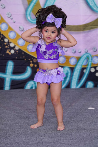 AM- 12/2 Purple Boo bear glitz swim