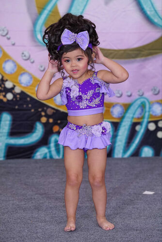 AM- 12/2 Purple Boo bear glitz swim